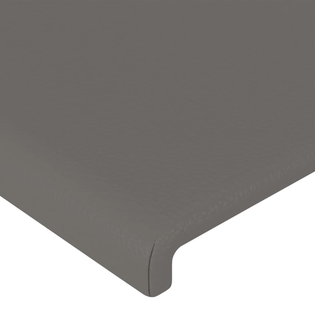 vidaXL Posteljni okvir z vzglavjem siv 160x200 cm umetno usnje