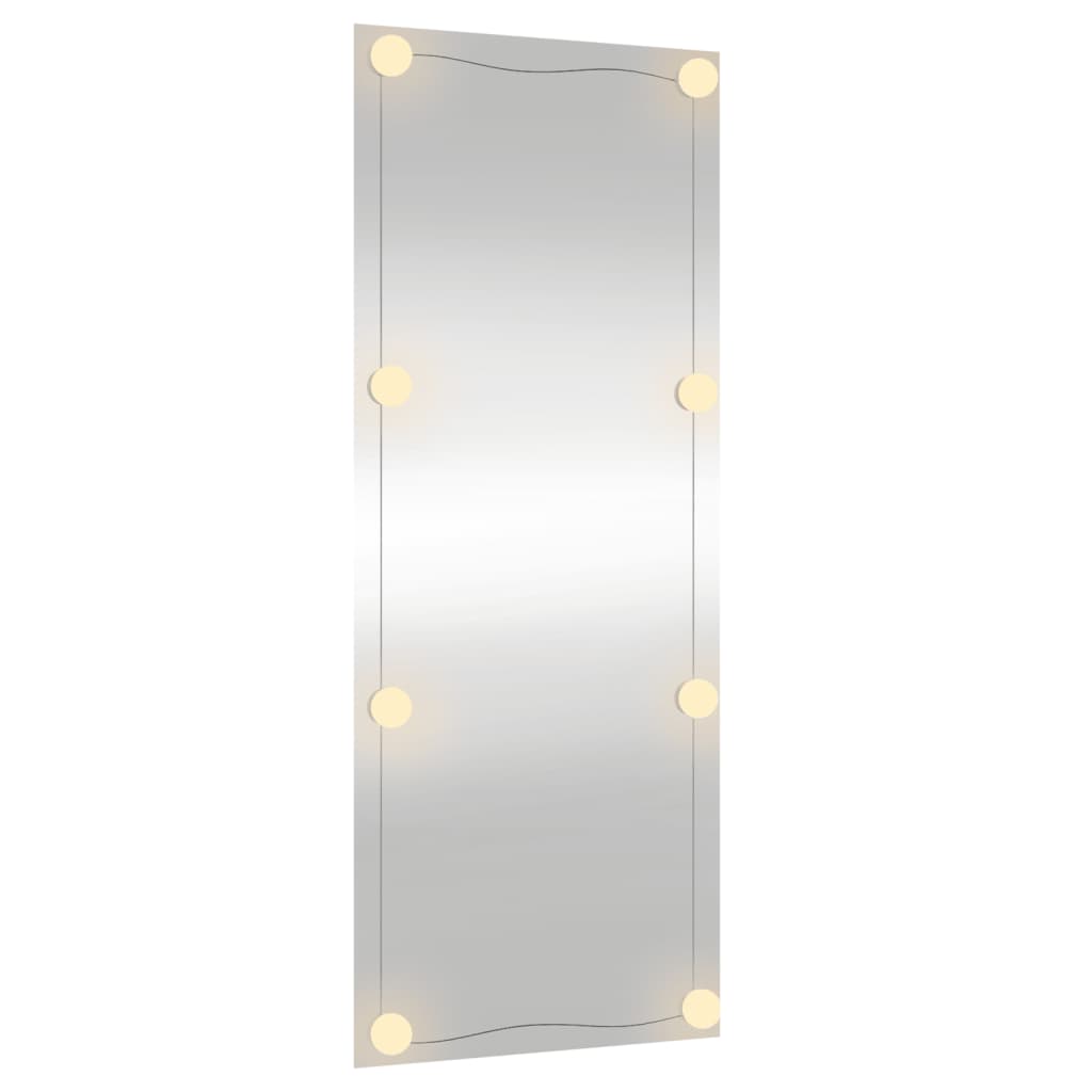 vidaXL Stensko ogledalo z LED lučmi 40x100 cm stekleni pravokotnik