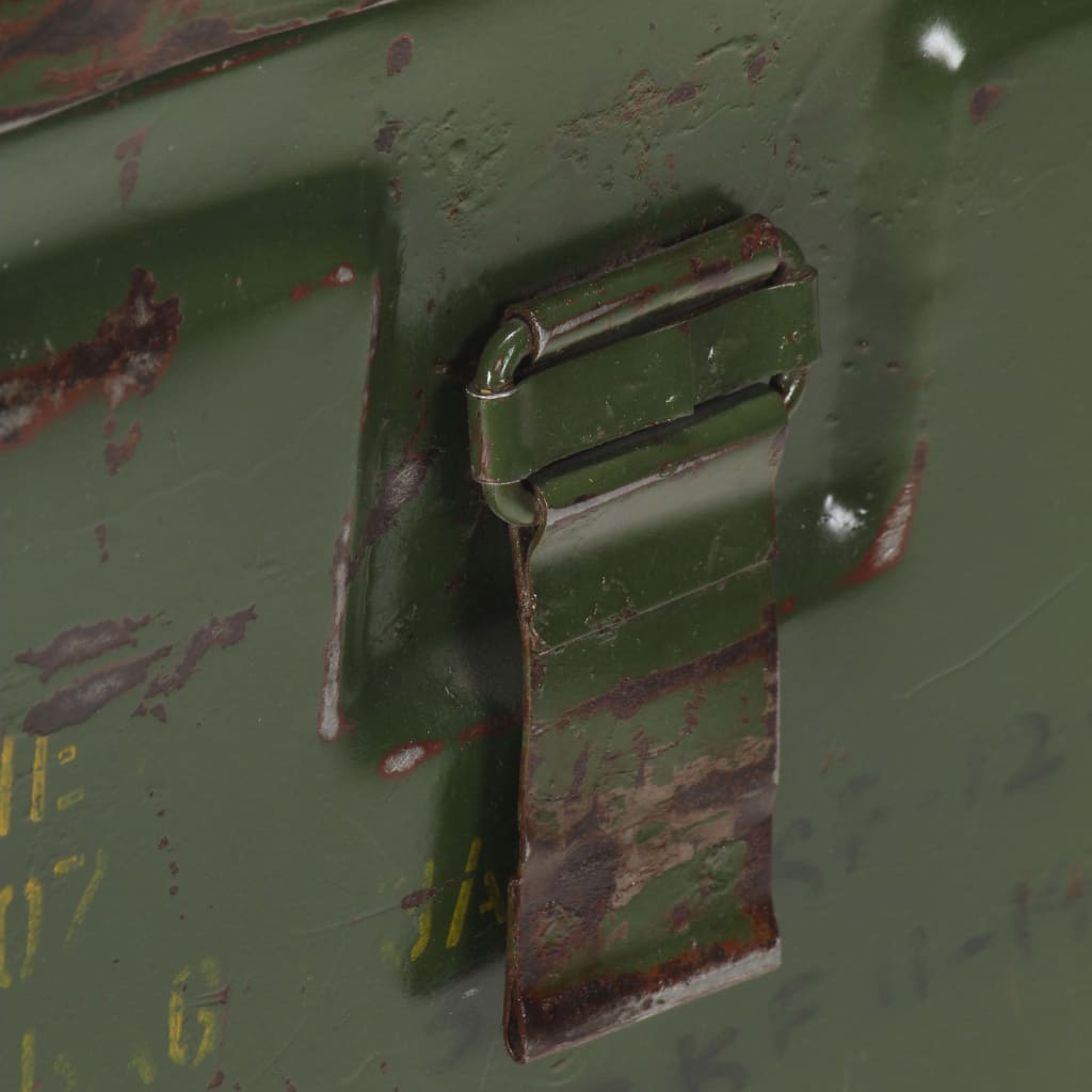 vidaXL Vojaška skrinja 68x24x66 cm železo