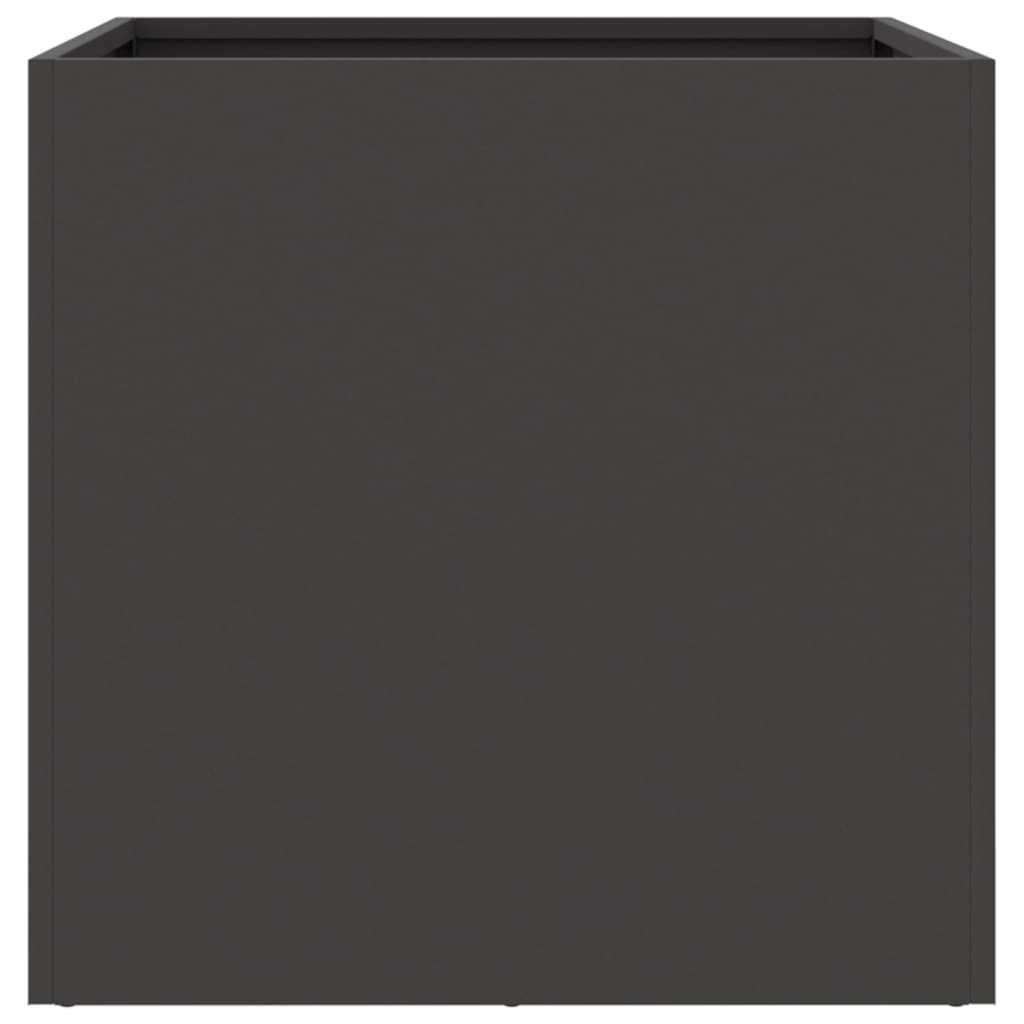 vidaXL Cvetlično korito črno 42x40x39 cm hladno valjano jeklo