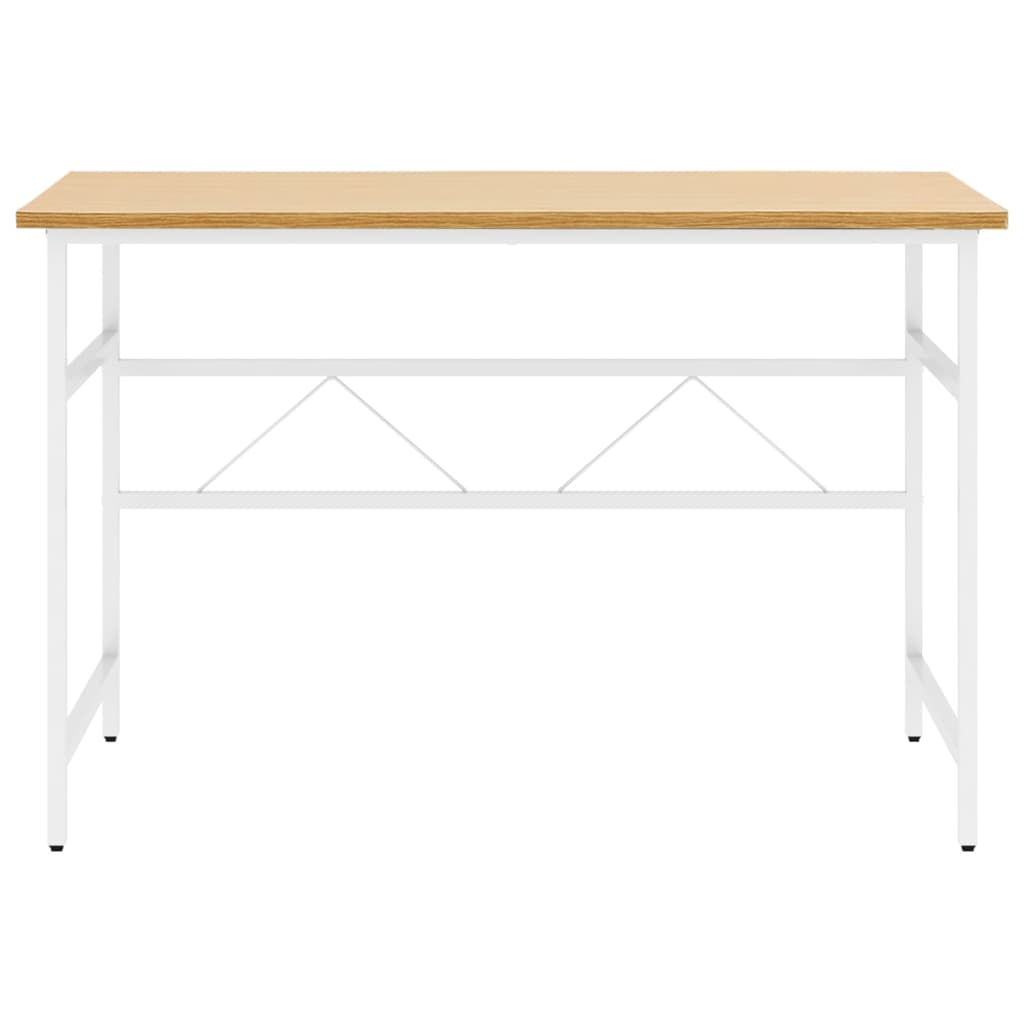 vidaXL Računalniška miza bela in sv. hrast 105x55x72 cm MDF in kovina