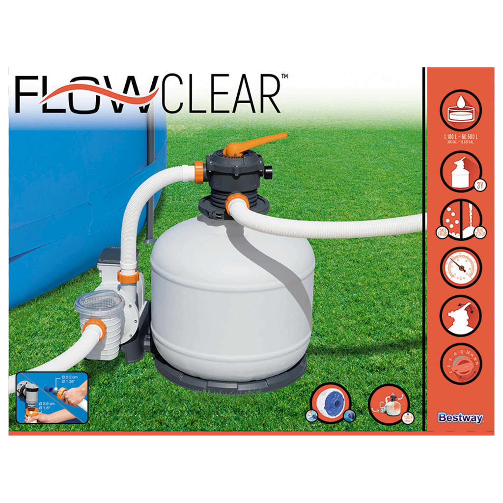Bestway Črpalka s peščenim filtrom Flowclear 11355 L/h