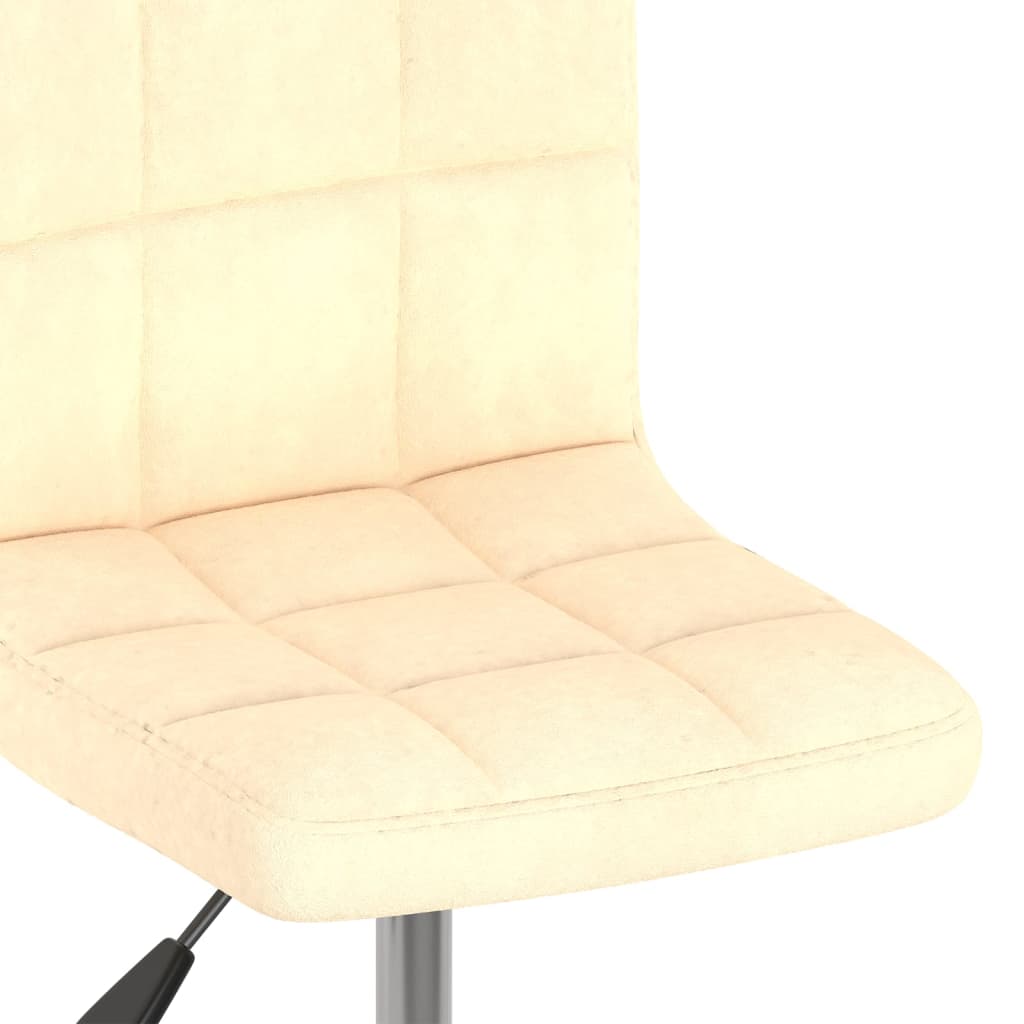 vidaXL Vrtljiv barski stolček krem žamet