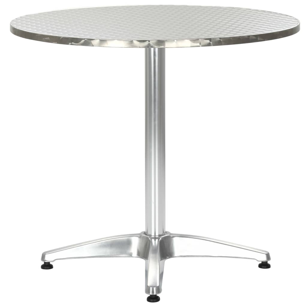 vidaXL Vrtna miza srebrna 80x70 cm aluminij
