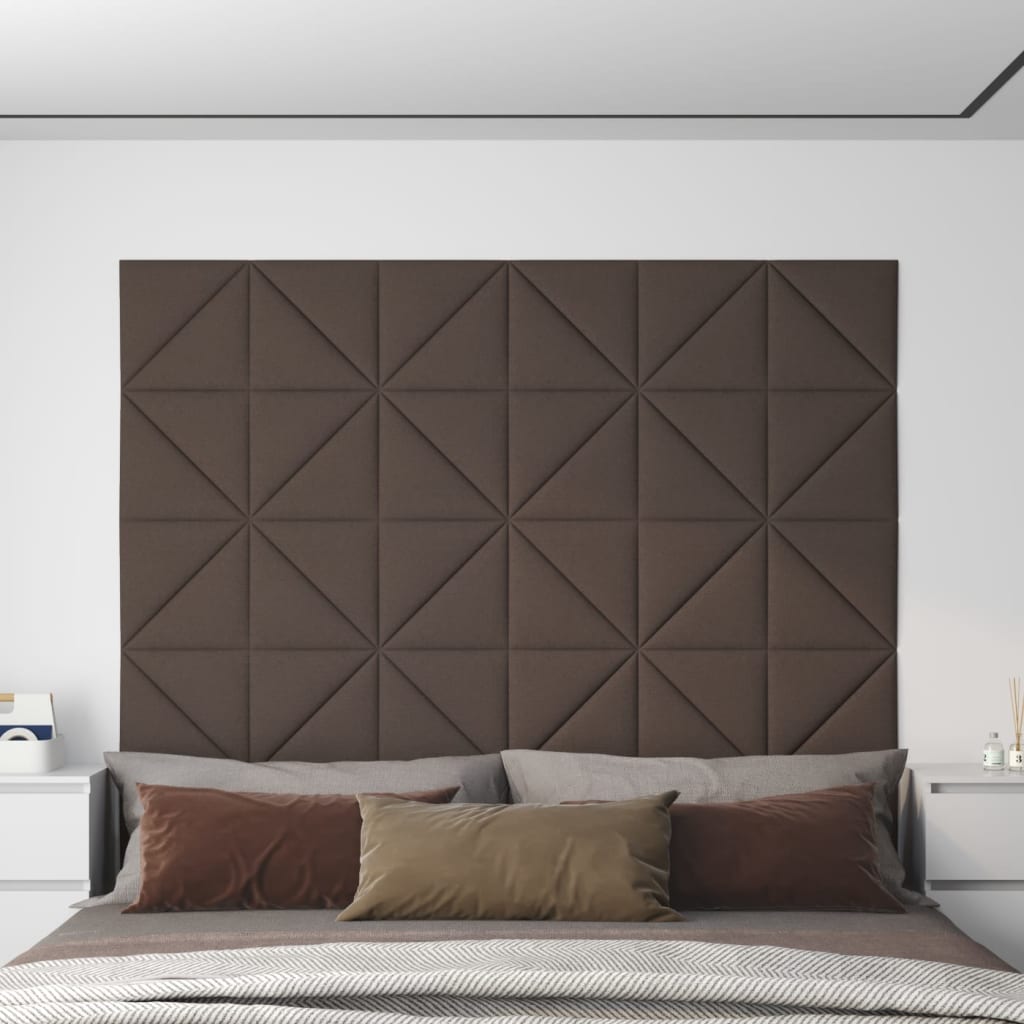 vidaXL Stenski paneli 12 kosov taupe 30x30 cm blago 0,54 m²