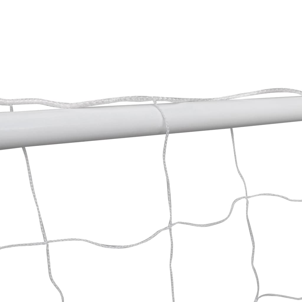 vidaXL Nogometni gol z mrežo jeklo 182x61x122 cm bel
