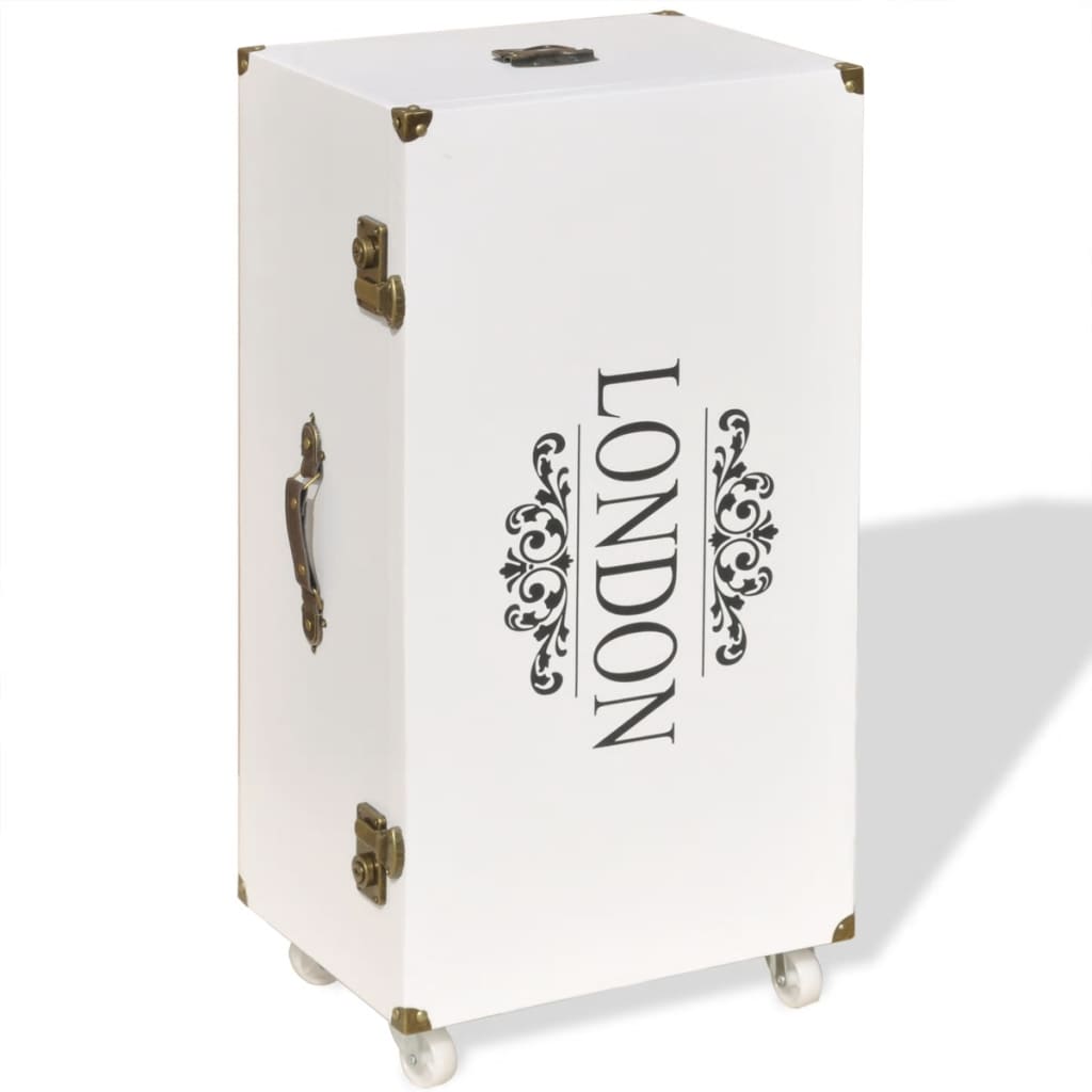 vidaXL Omarica v obliki kovčka 40x30,5x81 cm bela