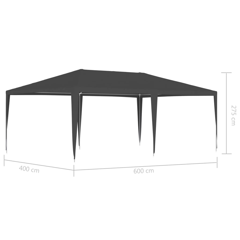 vidaXL Profesionalen vrtni šotor 4x6 m antraciten 90 g/m²