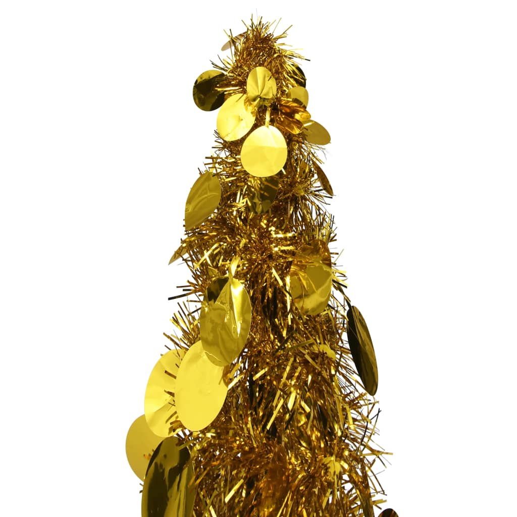 vidaXL Zložljiva umetna novoletna jelka zlata 120 cm PET