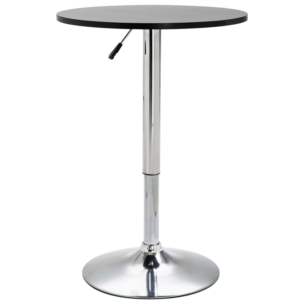 vidaXL Barska miza črna Ø60 cm mediapan