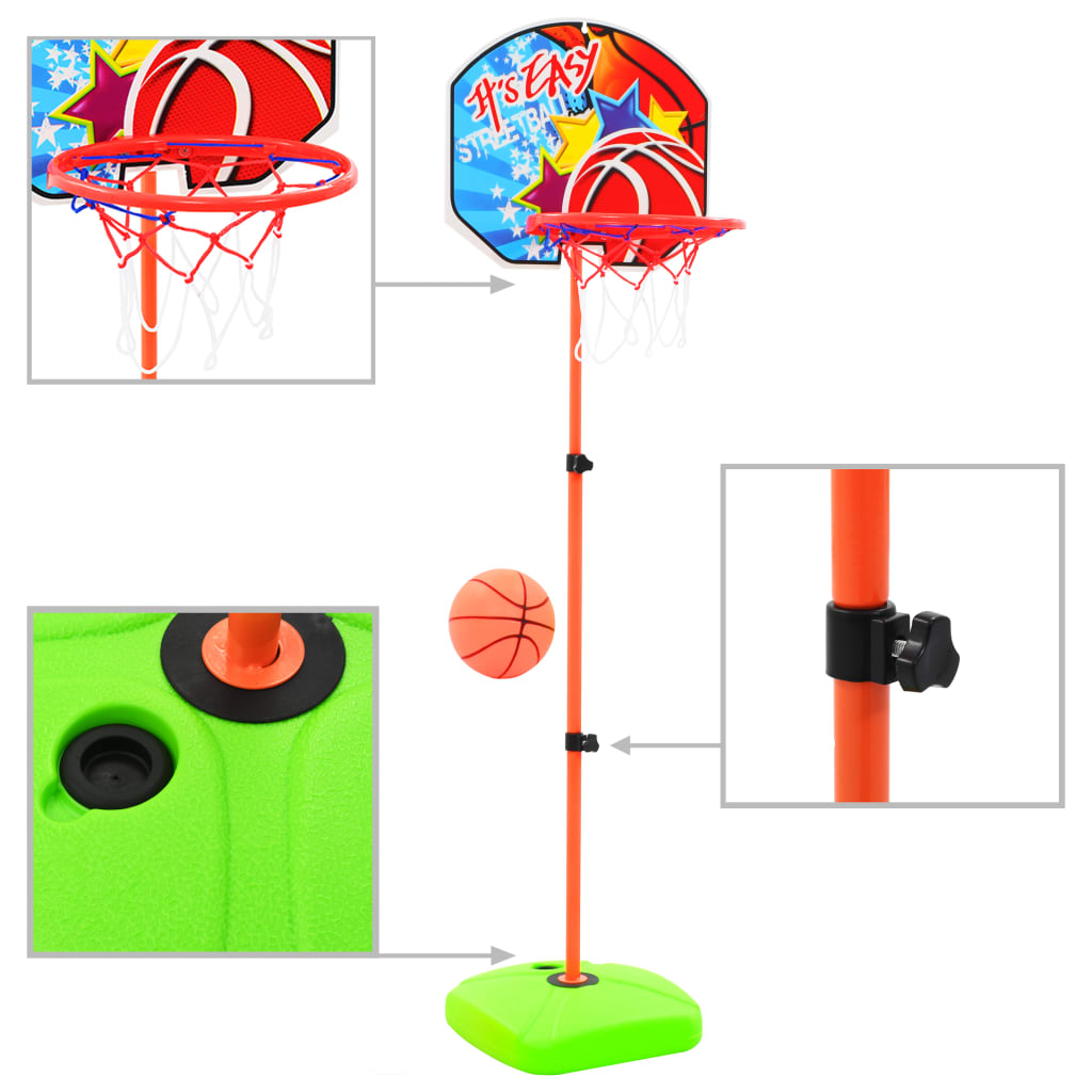 vidaXL Otroški košarkarski komplet z obročem in žogo