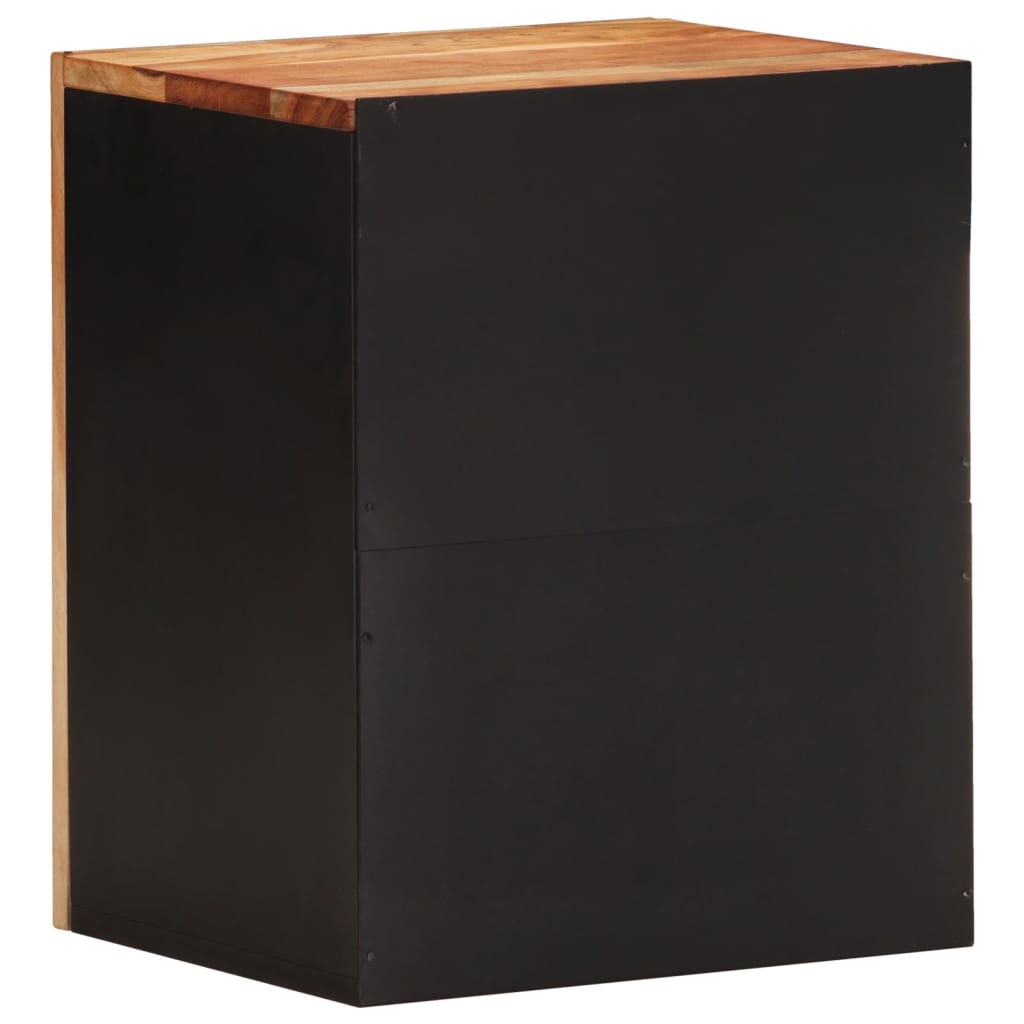 vidaXL Stenska kopalniška omarica 38x33x48 cm trden akacijev les