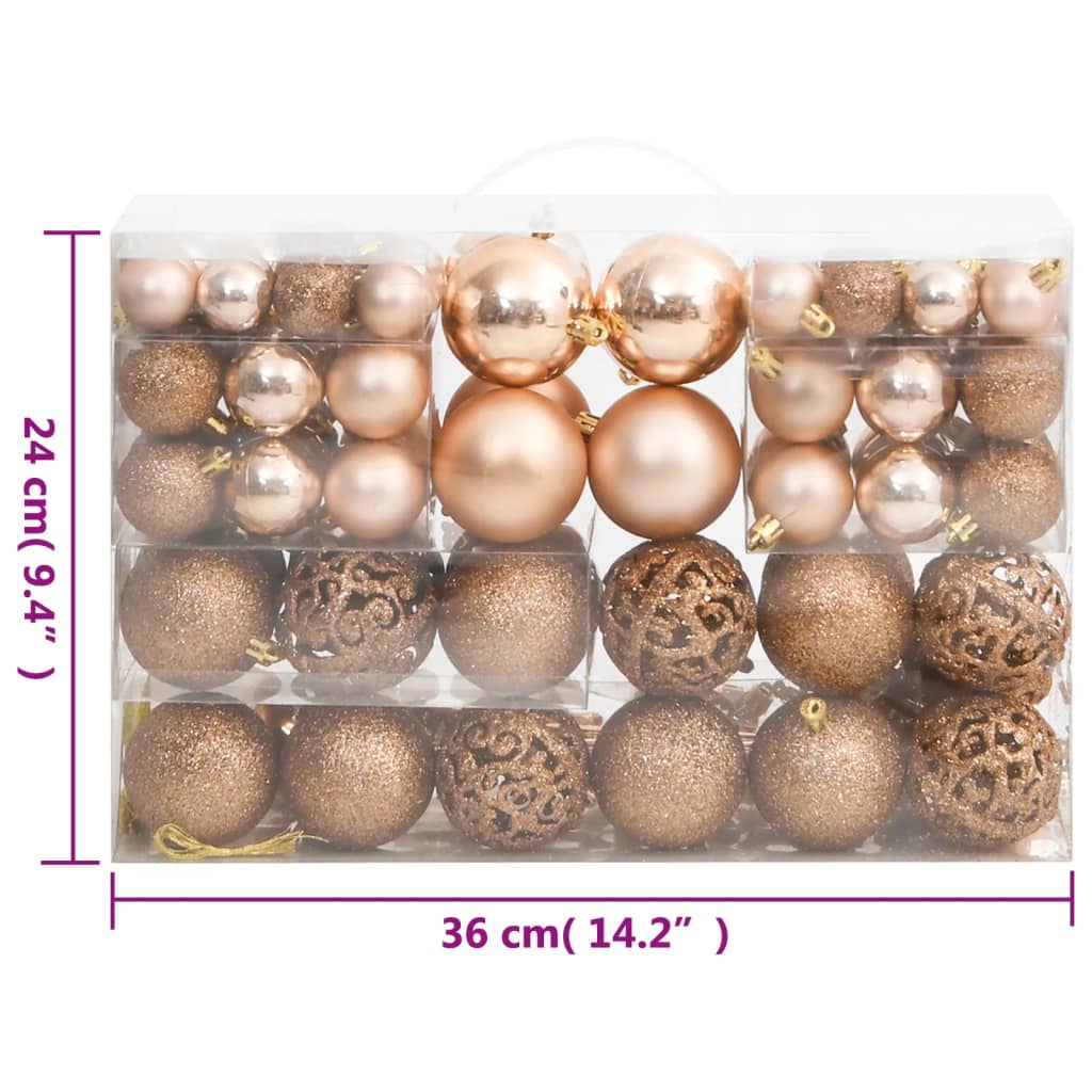 vidaXL Komplet novoletnih bučk 111 kosov rožnato zlato polistiren