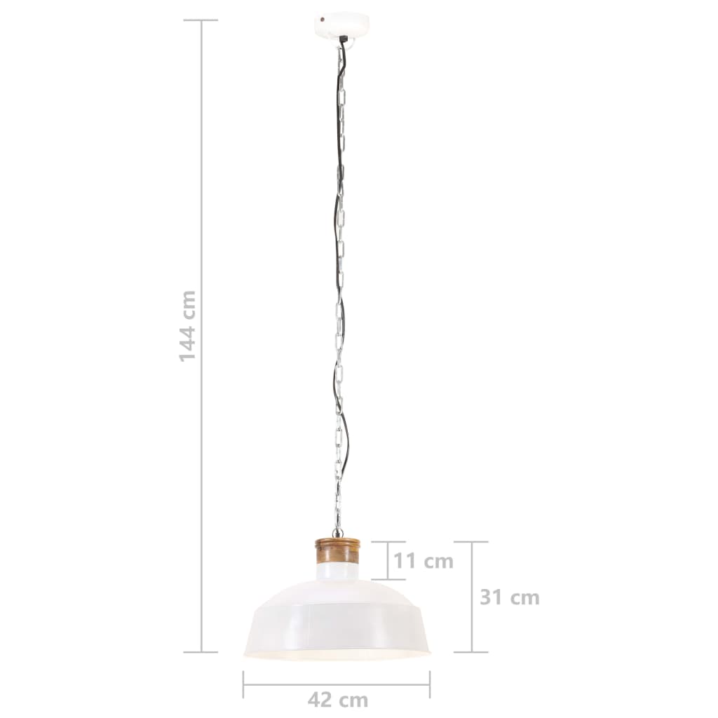 vidaXL Industrijska viseča svetilka 42 cm bela E27