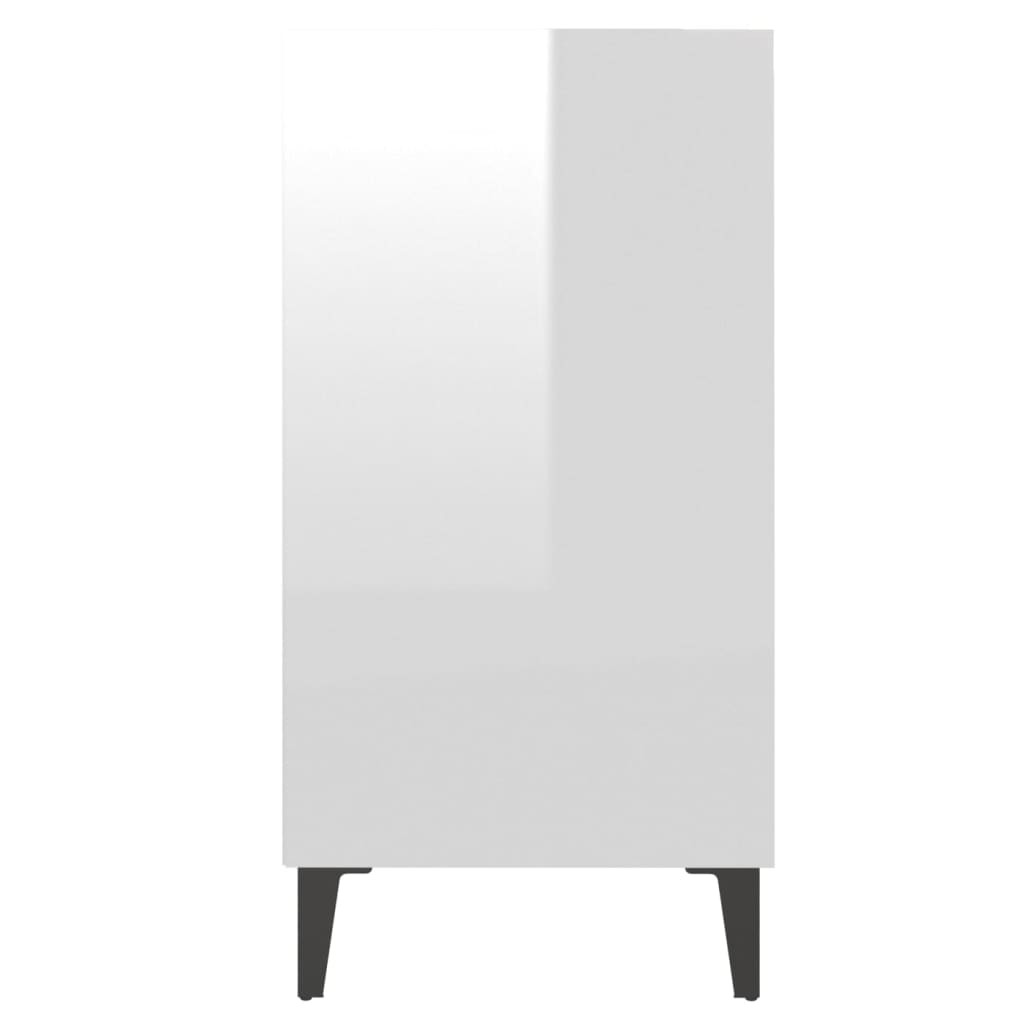 vidaXL Komoda visok sijaj bela 57x35x70 cm iverna plošča