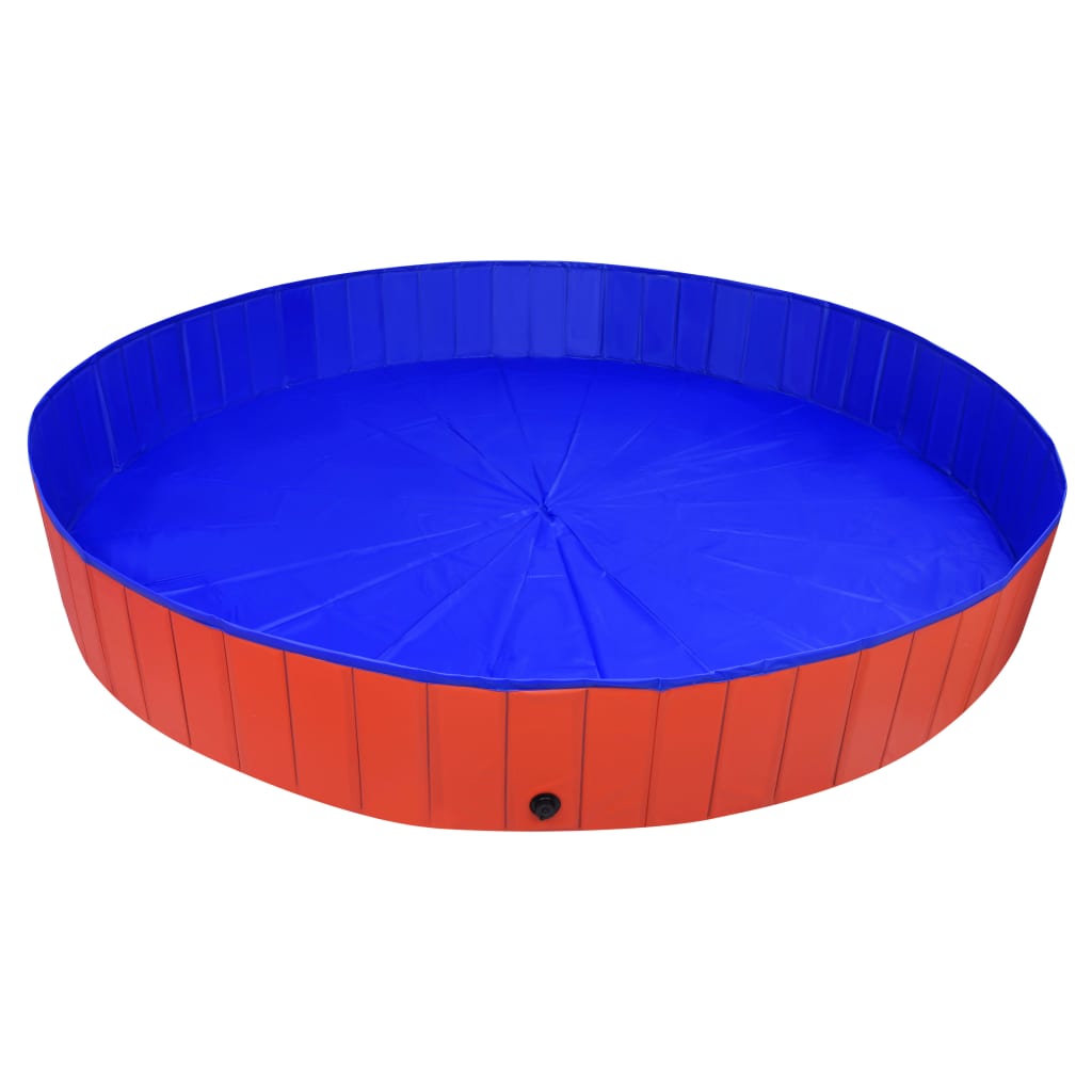 vidaXL Zložljiv bazen za pse rdeč 300x40 cm PVC