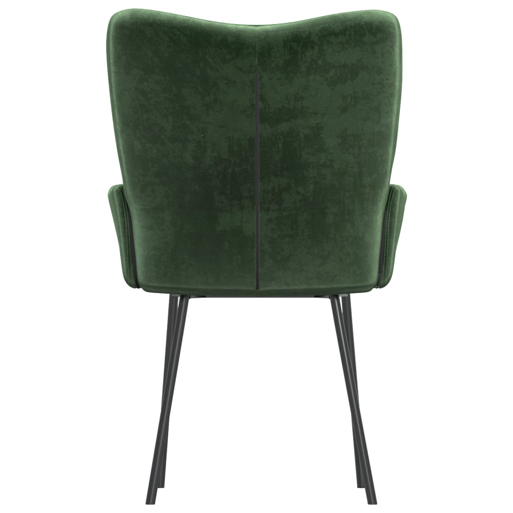 vidaXL Jedilna stola 2 kosa temno zelen žamet