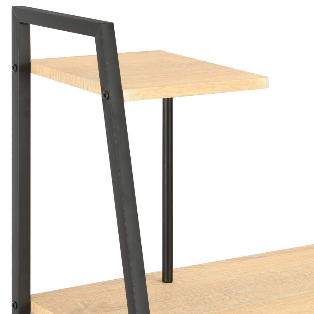 vidaXL Pisalna miza s policami črna in hrast 102x50x117 cm