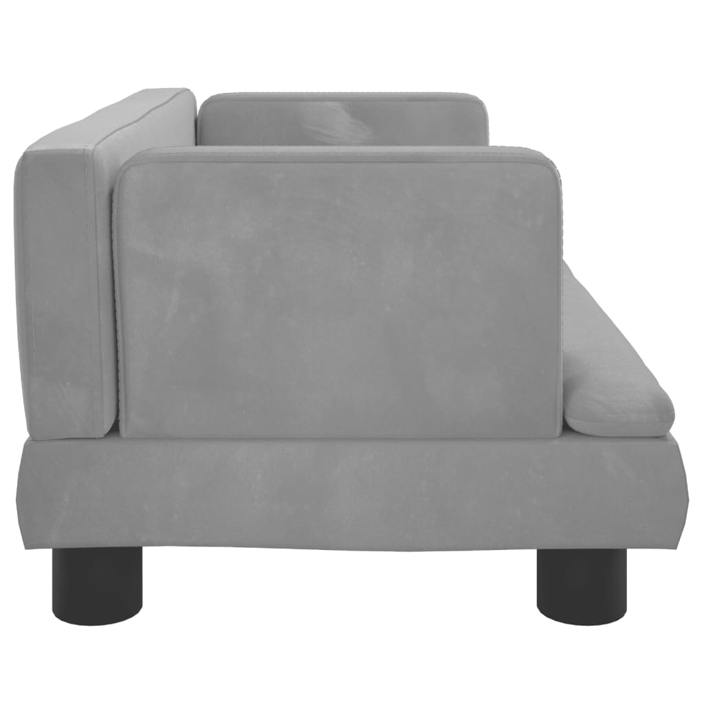 vidaXL Otroški kavč svetlo siv 60x40x30 cm žamet