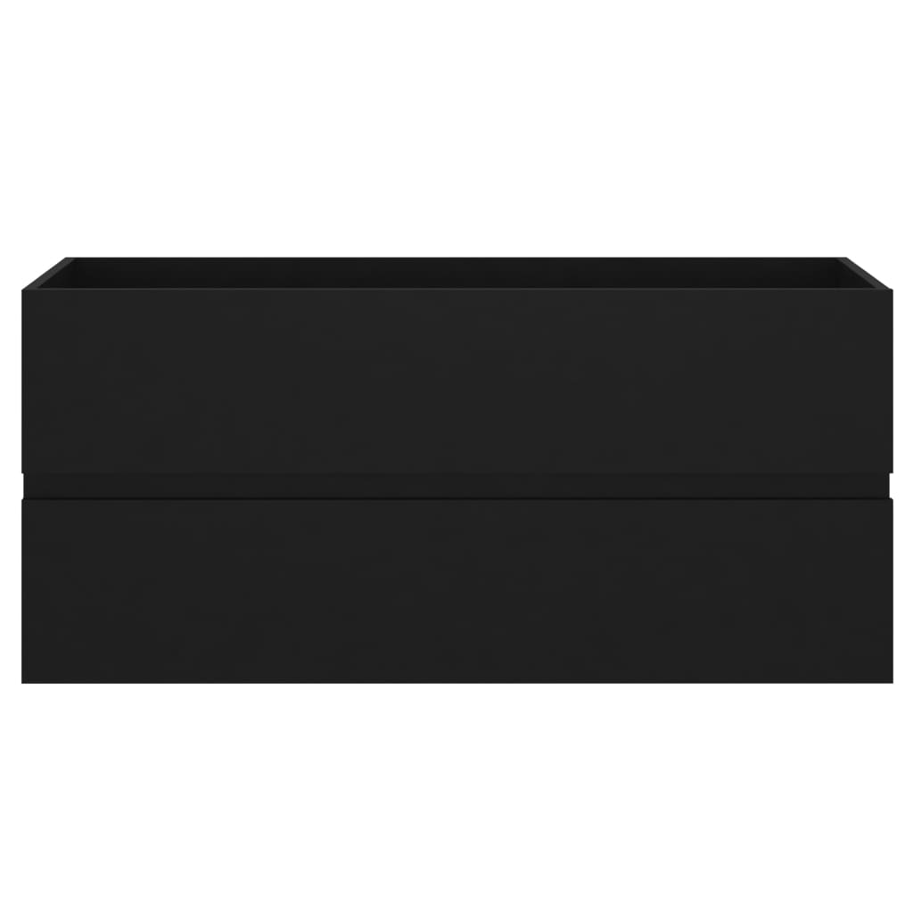 vidaXL Omarica za umivalnik črna 100x38,5x45 cm iverna plošča