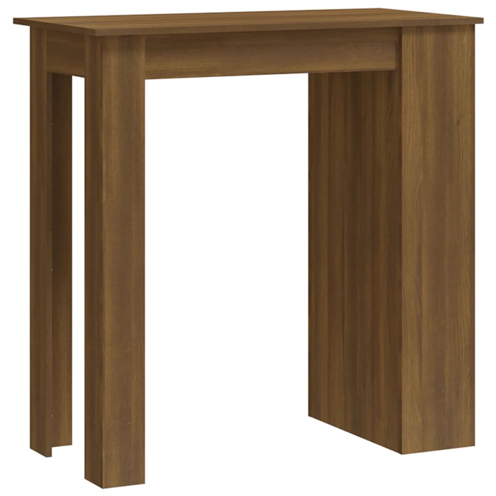 vidaXL Barska miza s policami rjavi hrast 102x50x103,5 cm iverna pl.