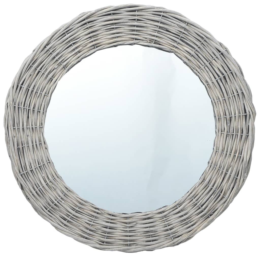 vidaXL Ogledalo 50 cm s pletenim okvirjem