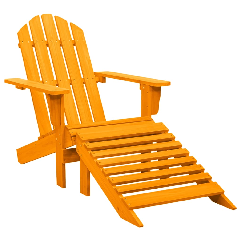 vidaXL Vrtni stol Adirondack z naslonjalom za noge les jelke oranžen
