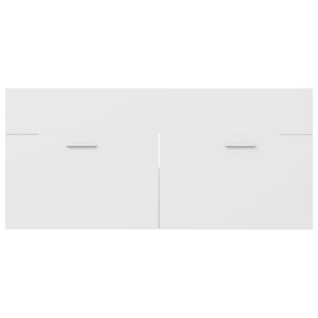 vidaXL Omarica za umivalnik bela 100x38,5x46 cm iverna plošča