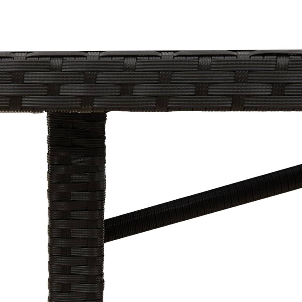 vidaXL Vrtna miza z leseno akacijevo ploščo črna 190x80x74 cm PE ratan