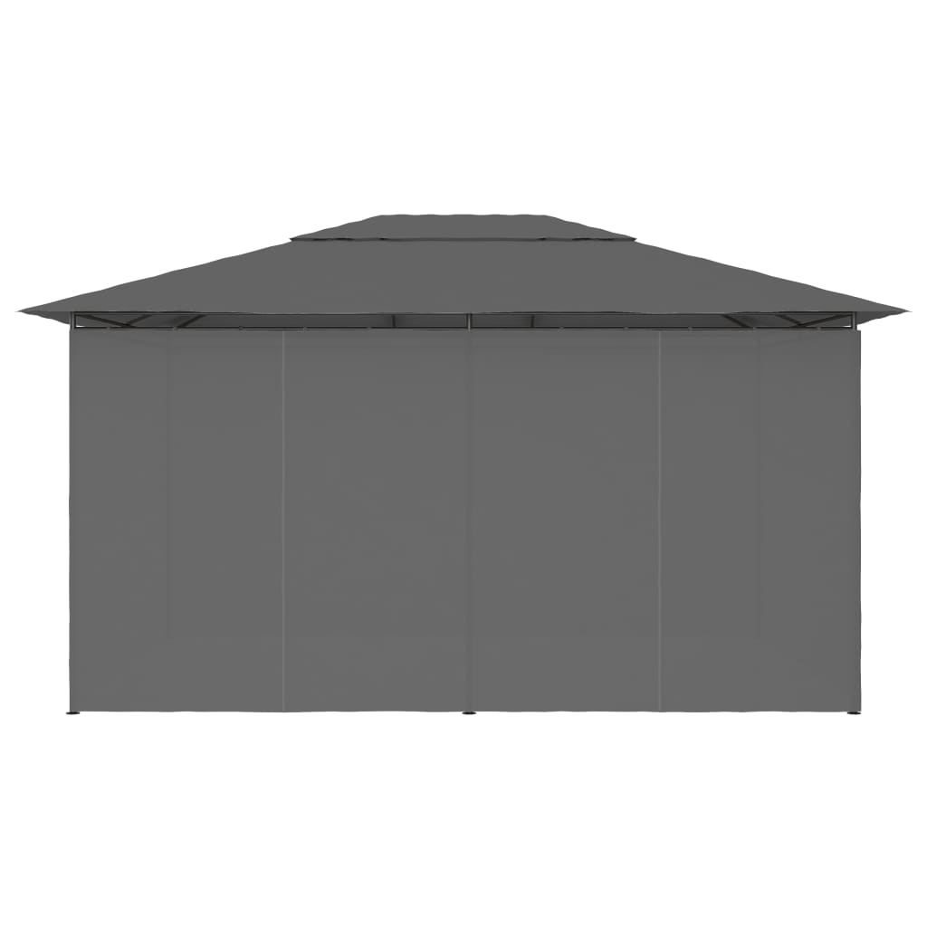 vidaXL Vrtni šotor z zavesami 4x3 m antraciten