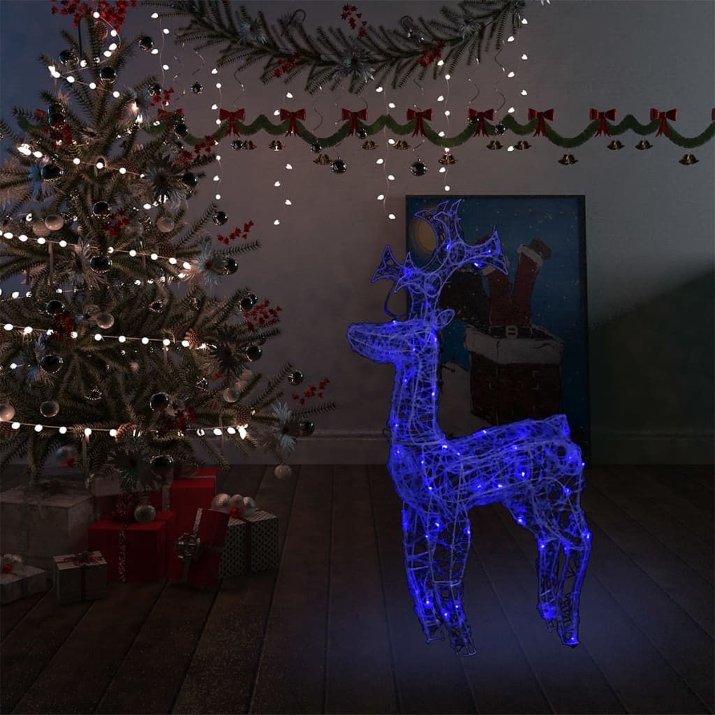 vidaXL Božični jelen 90 LED lučk 60x16x100 cm iz akrila