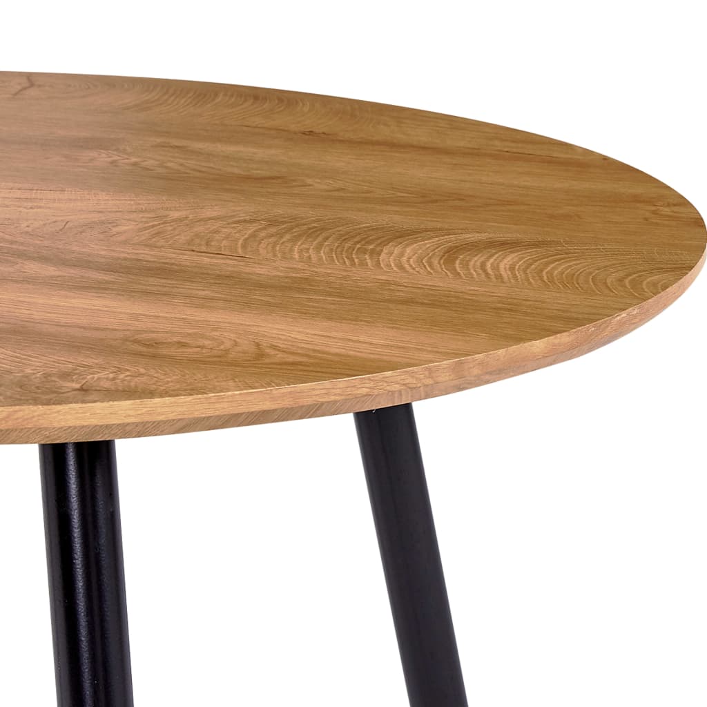 vidaXL Jedilna miza barva hrasta in črna 90x73,5 cm mediapan