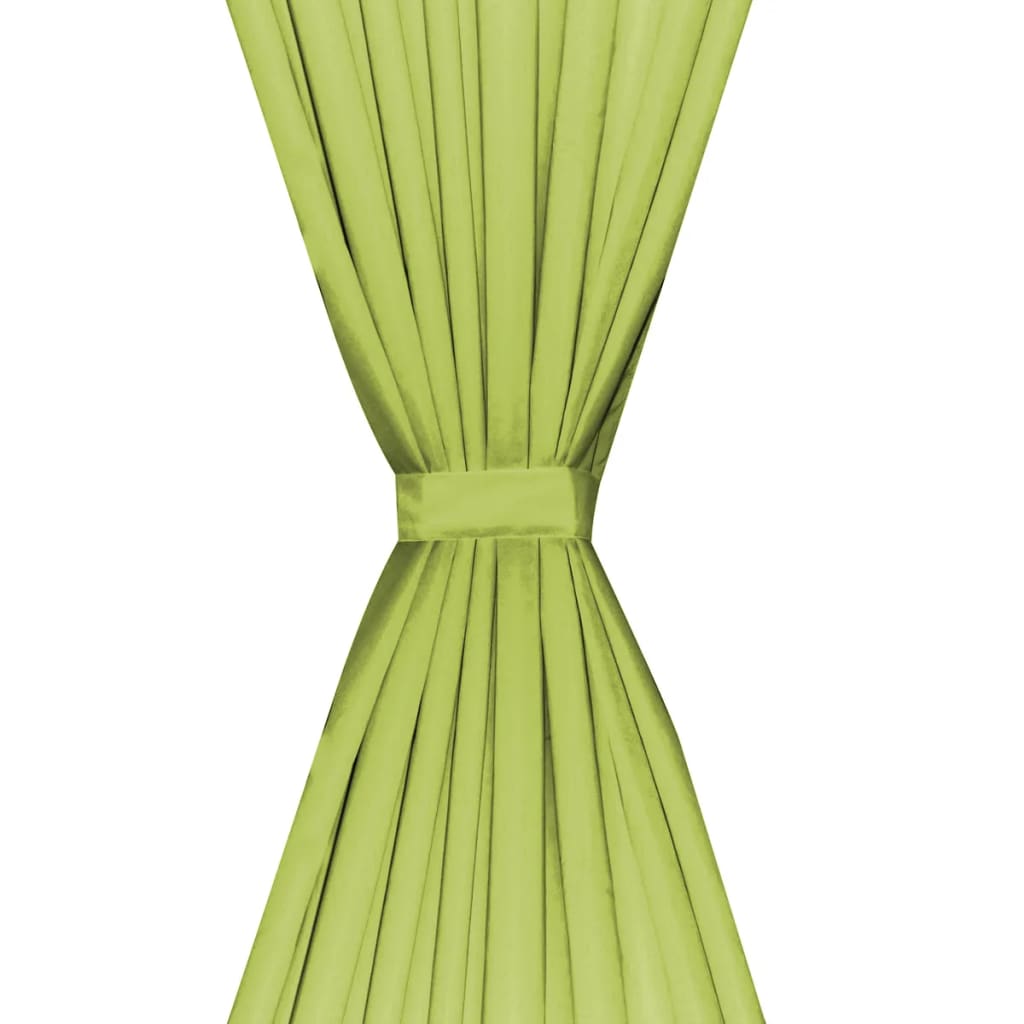vidaXL Zatemnitvene zavese 2 kosa dvoslojne 140x245 cm zelene