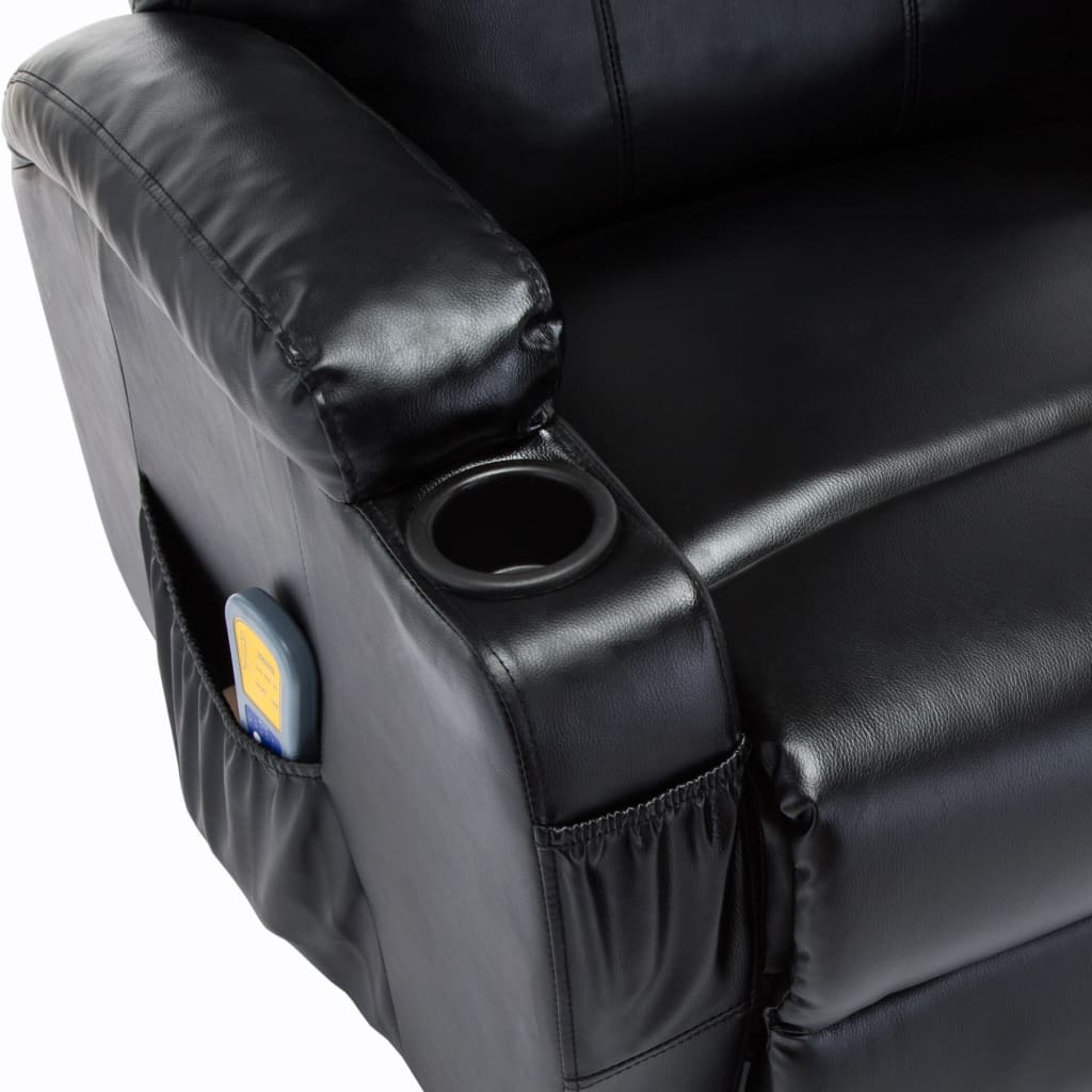 vidaXL Gugalni masažni stol črno umetno usnje