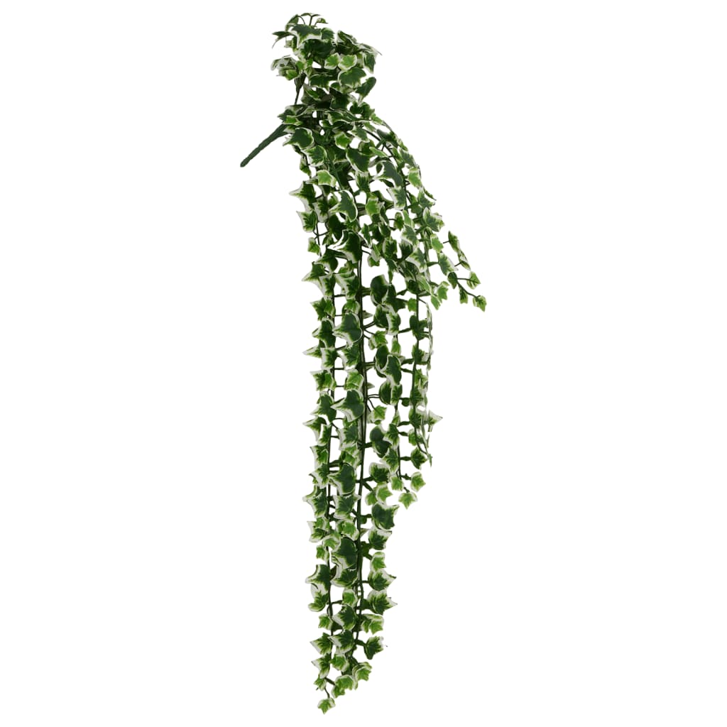 vidaXL Umetne viseče rastline 12 kom 339 listov 90 cm zelene in bele