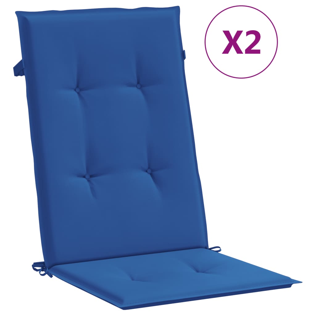 vidaXL Blazine za vrtne stole 2 kosa kraljevsko modre 120x50x3 cm