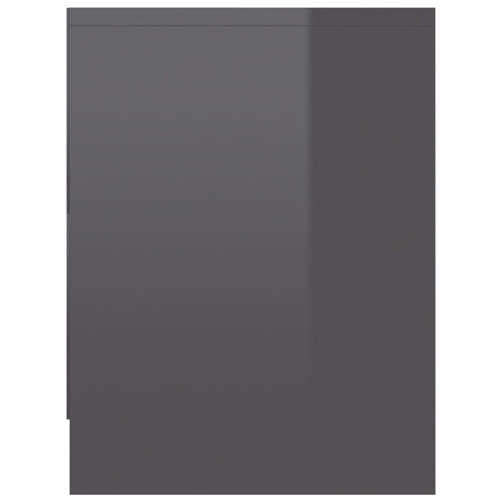 vidaXL Nočna omarica visok sijaj siva 40x30x40 cm iverna plošča