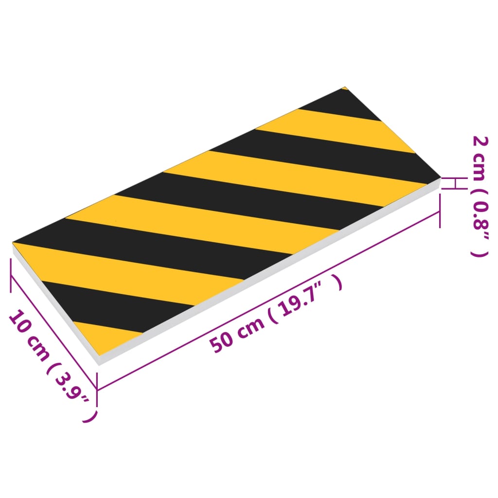vidaXL Stenska zaščita 6 kosov rumena in črna 50x10x2 cm EVA pena
