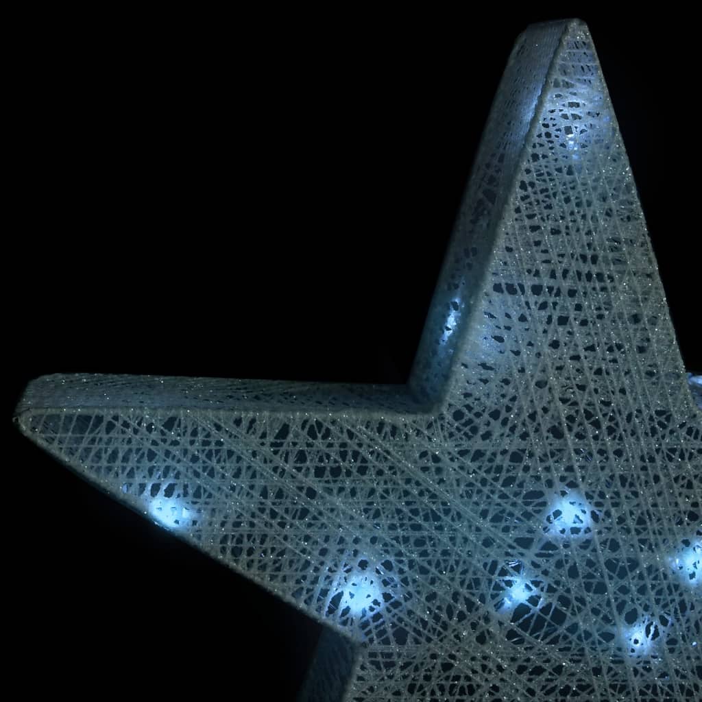 vidaXL Okrasne božične zvezde 3 kosi LED siva mreža zunanje/notranje
