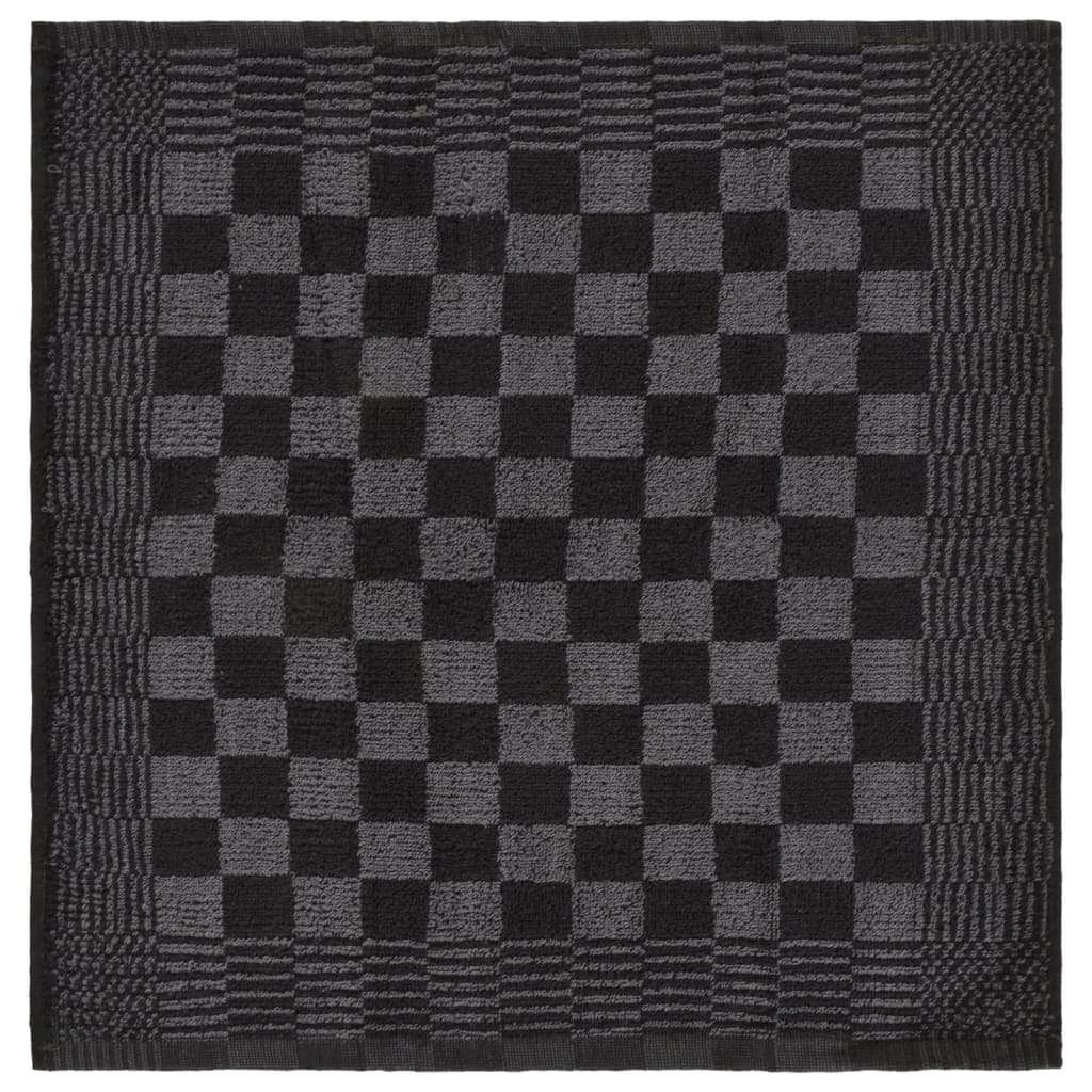vidaXL Komplet brisač 10-delni črn in siv bombaž