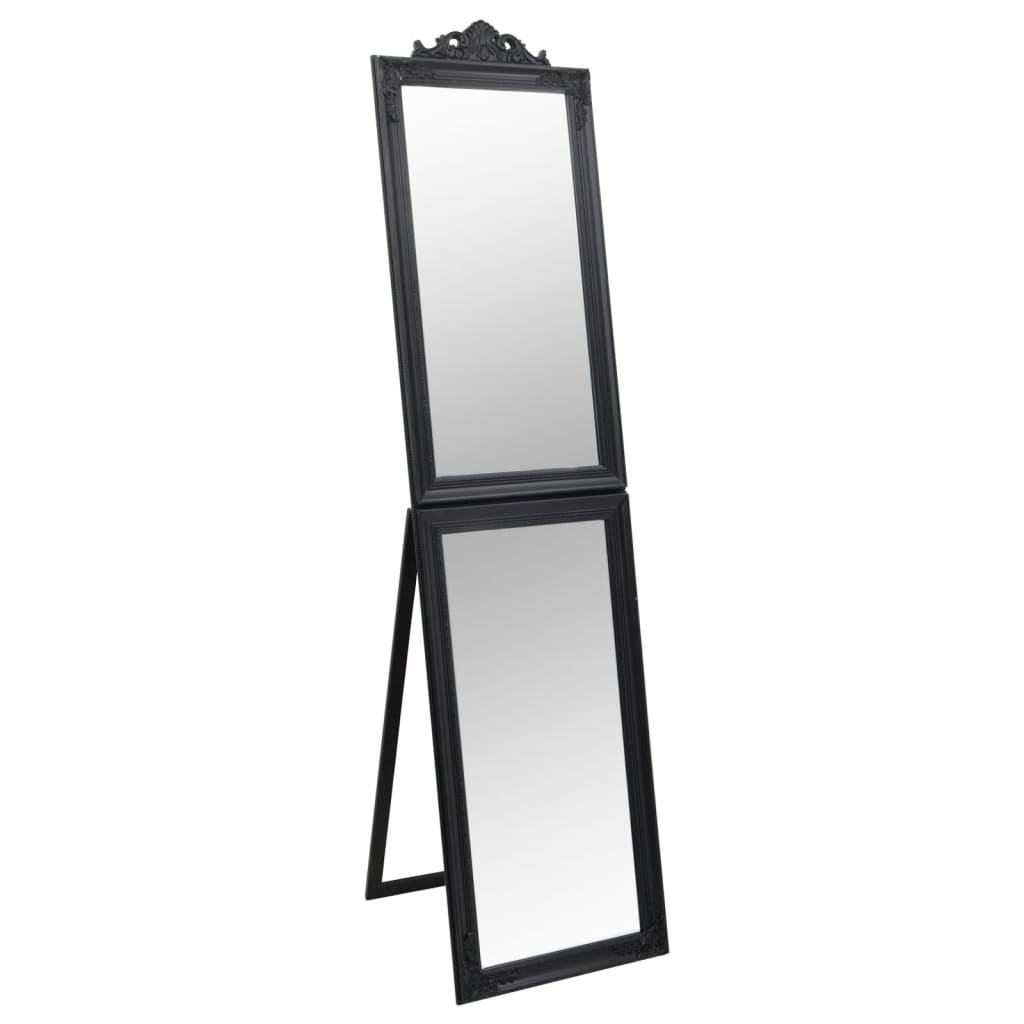 vidaXL Prostostoječe ogledalo črno 40x160 cm