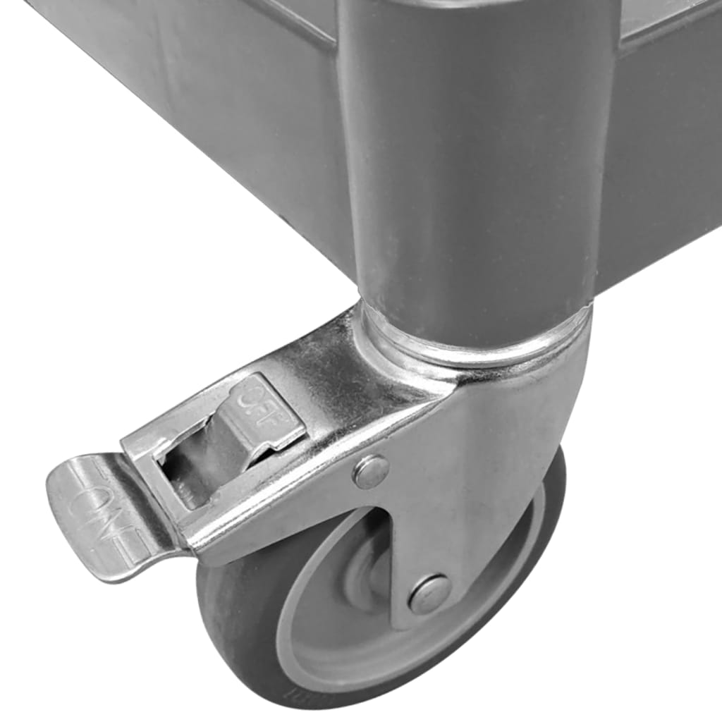 vidaXL 3-nadstropni voziček siv 81x41x92 cm aluminij