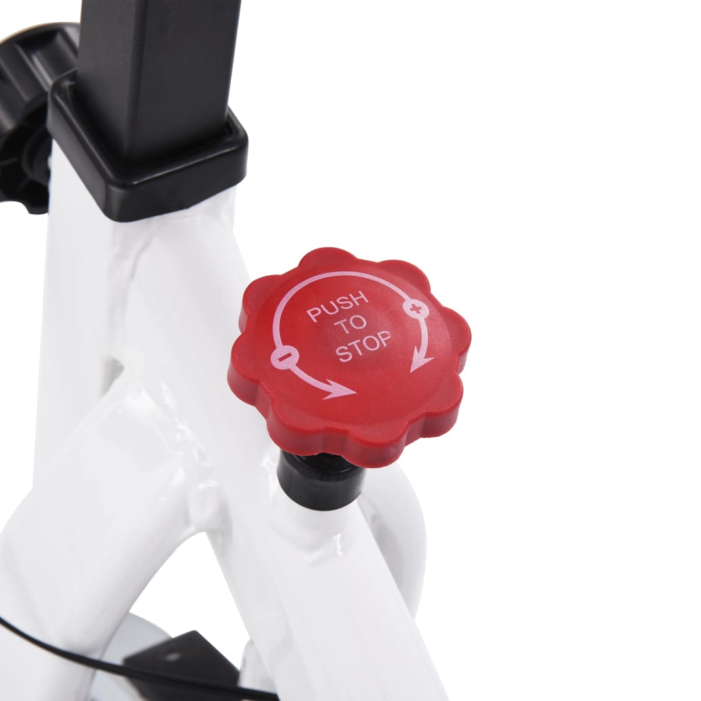 vidaXL Sobno kolo s senzorji za srčni utrip bele in rdeče barve