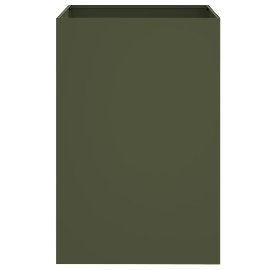 vidaXL Cvetlično korito olivno zeleno 52x48x75 cm valjano jeklo