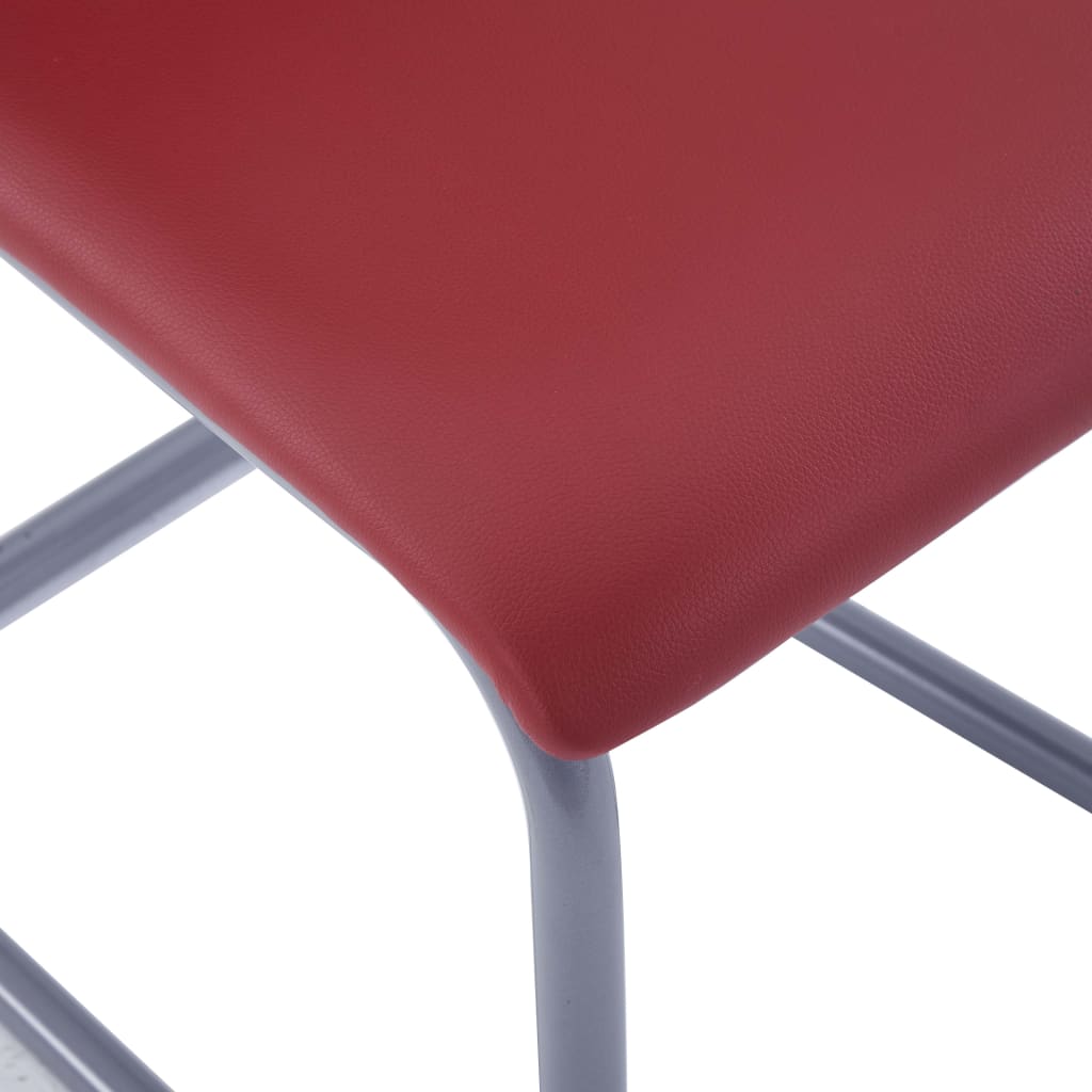 vidaXL Nihajni jedilni stoli 4 kosi rdeče umetno usnje