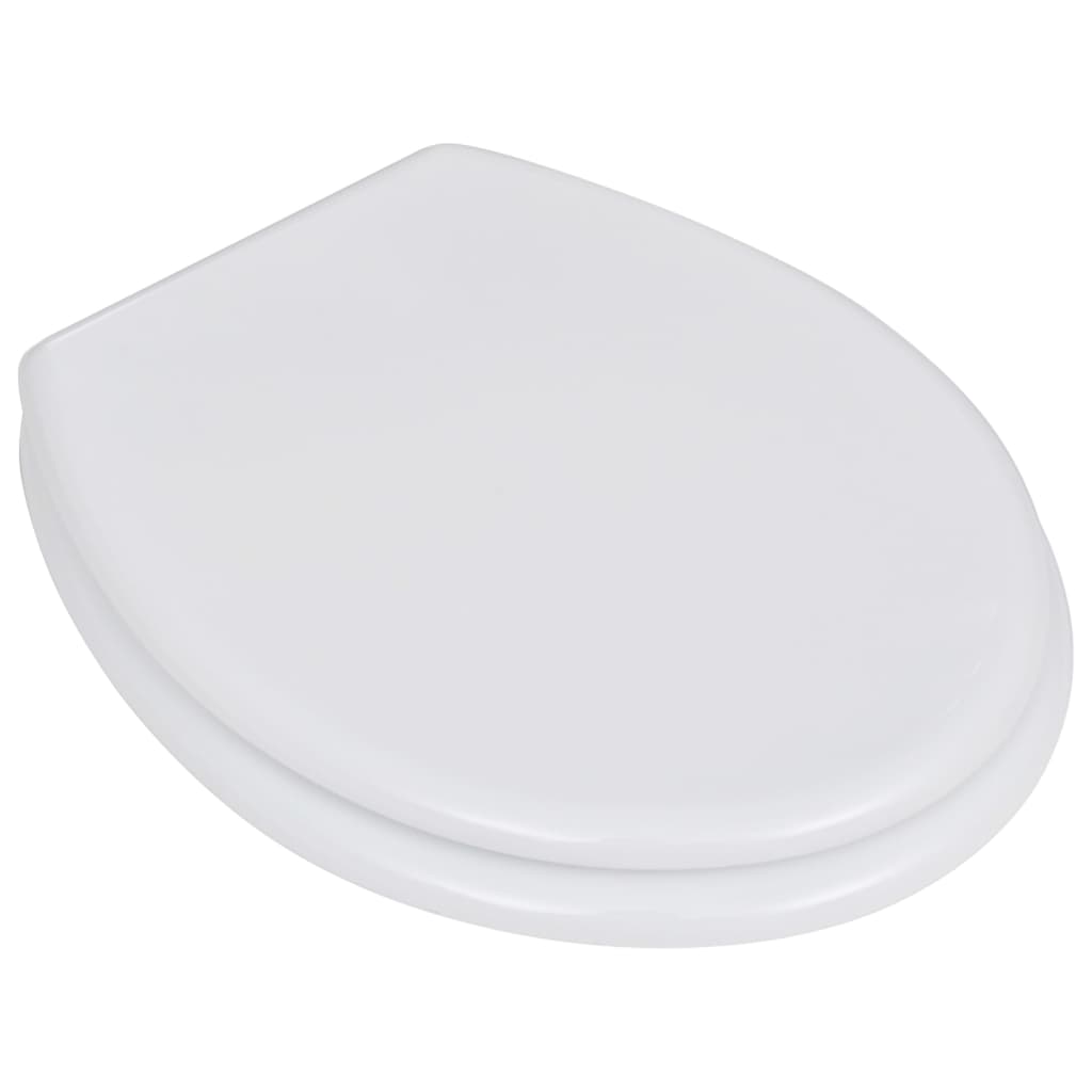 vidaXL Deska za WC školjko MDF pokrov preprost dizajn bela