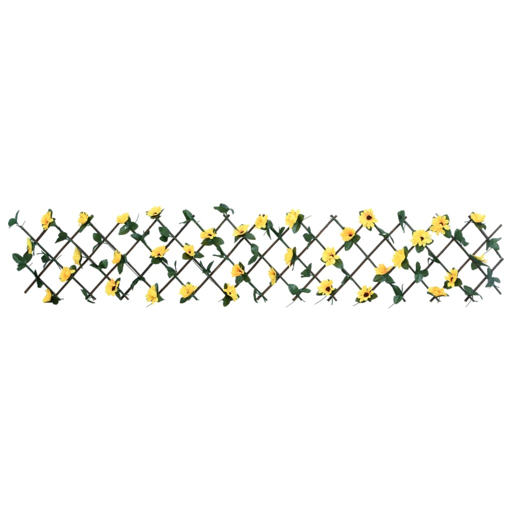 vidaXL Umetni bršljan raztegljiva ograja rumena 180x20 cm