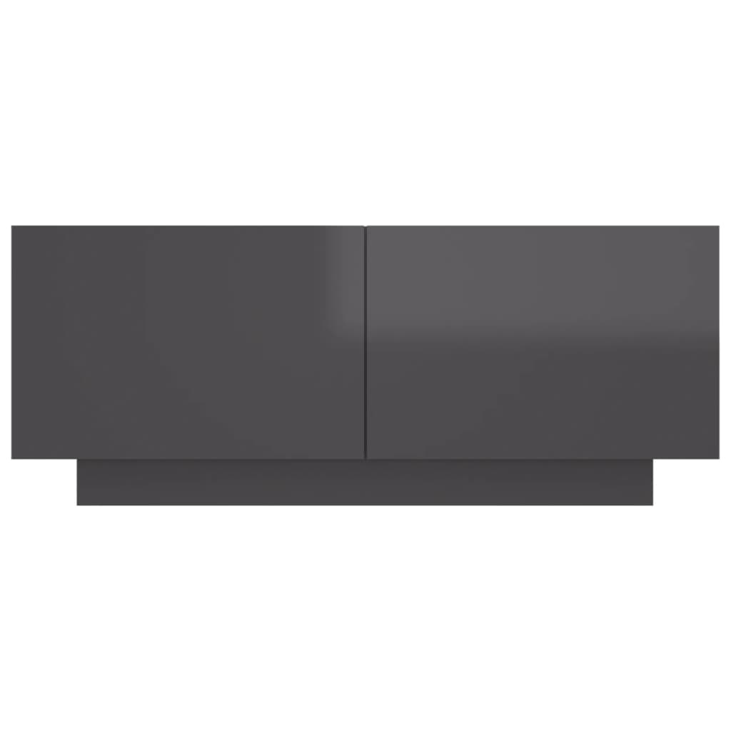 vidaXL Nočna omarica visok sijaj siva 100x35x40 cm iverna plošča