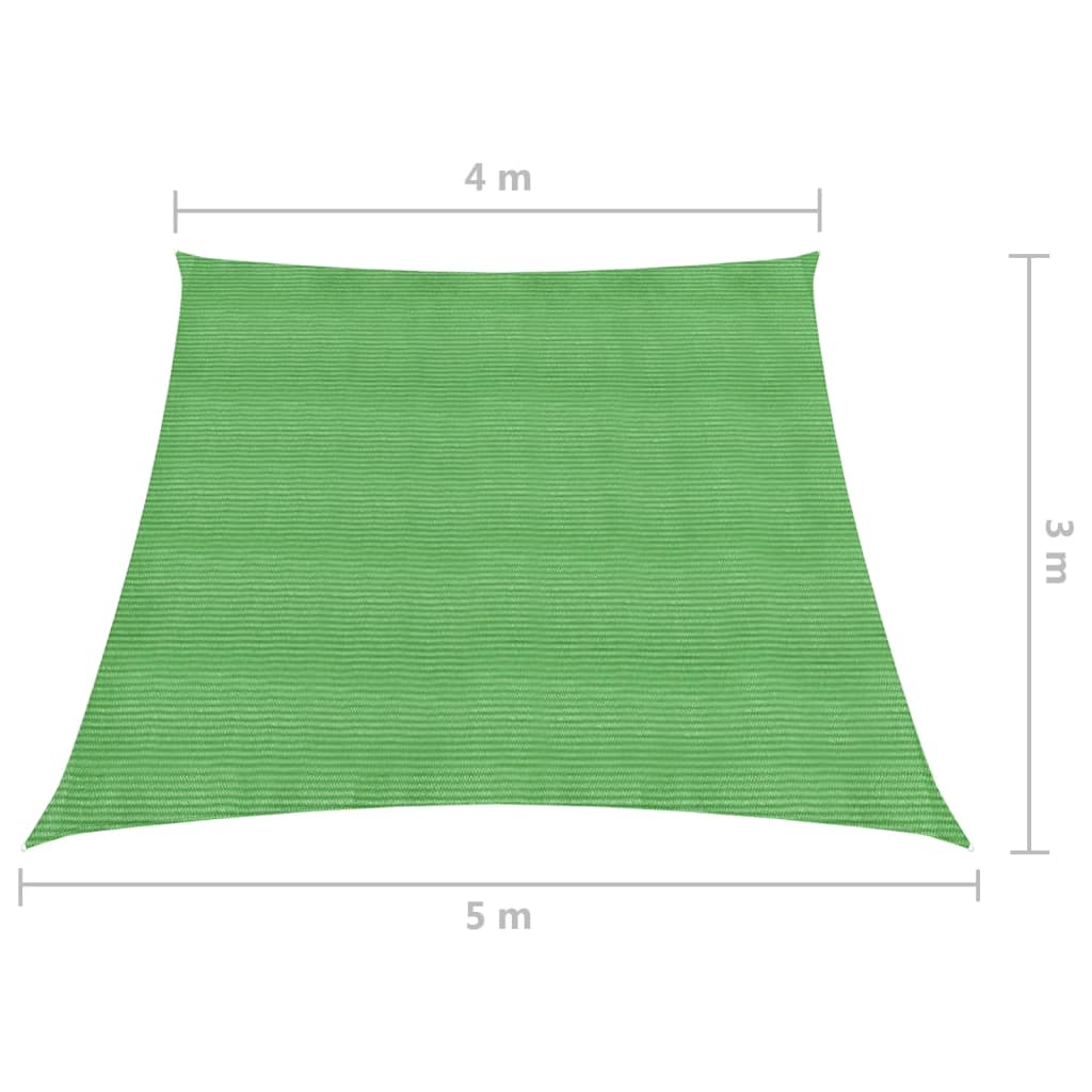 vidaXL Senčno jadro 160 g/m² svetlo zeleno 4/5x3 m HDPE