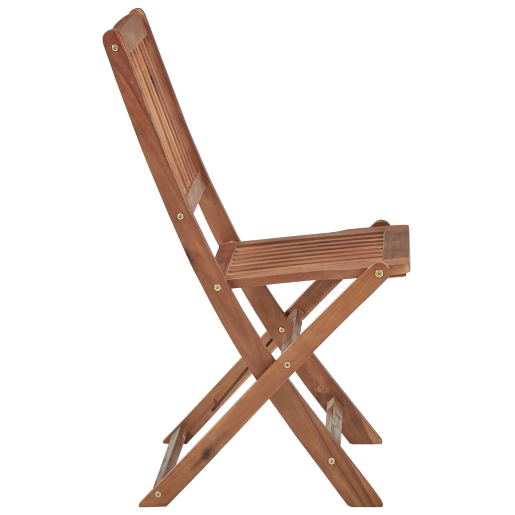 vidaXL Zložljivi vrtni stoli 2 kosa z blazinami trden akacijev les